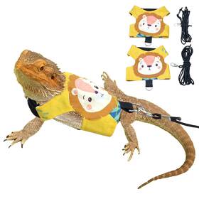 Vomvomp 903169810968 2 Pack Bearded Dragon Harness And Leash With Adjustable For Lizard Reptile Tr