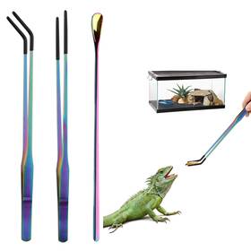 Pft-001 Voushtar Reptile Feeding Tongs 10.6 Inch Stainless Steel In Colorful