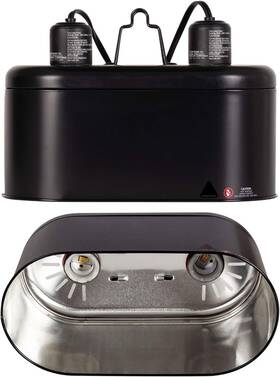 B07rl9jkkv Wacool Reptile Heat Lamp Fixture Deep Dome Dual 2 Switch Uva Uvb Light