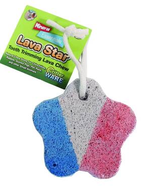 089544-72777-13083 Ware Manufacturing Mineral Essentials Lava Star Animal Chew Stone 3.5 Inch White