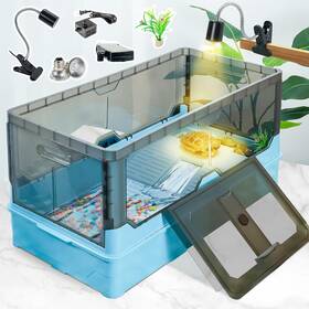 Wedoelsim 313111033066 Turtle Tank Kit With Filter Water Pump Heat Lamp Wheels Easy To Move Imitate