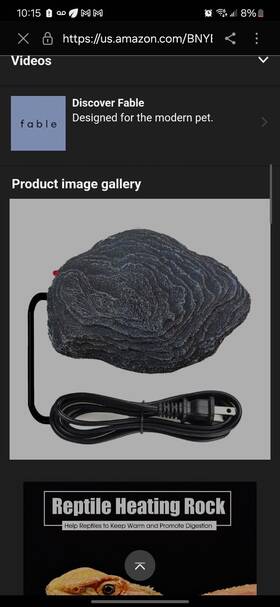 Weiyoons 757876182308 Reptile Heat Rock Terrarium Tank Heating Pad Thermostatic Controlled Heated M