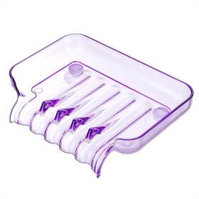Welangbn 331582900435 Purple Rectangular Soap Dish 5.1 X 3.7 Inches Plastic Suction Cup Space-s