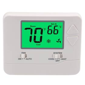 1h1c Wengart Non-programmable Thermostat For Home 1 Heat/1 Cool With Lcd Green Backlight S