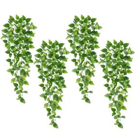 Whonline 753393013859 Fake Plants Hanging 4pcs Artificial Vines Pothos 3.6ft For Livi