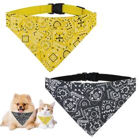Zr-us-cw-2392 Wishlotus Dog Bandanas For Cat And Small Medium Adjustable Triangle