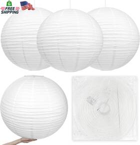 Woanger-lantern-01 Woanger 4 Pack 30 Inch Large Paper Lantern Shade Jumbo White Japanese Chinese Ro