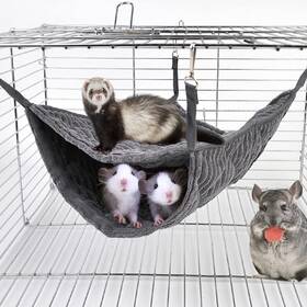 Woledoe 788285875703 Ferret Hammock Tunnel Bed For Rats Chinchilla - Grey Heavy Duty