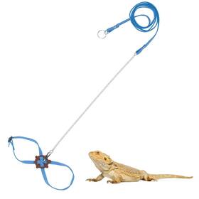 Wontee 639510508395 2 Pack Adjustable Reptile Harness And Leash For Lizard Gecko Bearded Dragon O