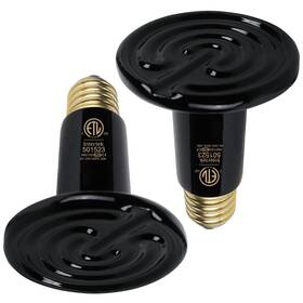 B50w-2 Wuhostam W-e26/b50w-2 50w 2 Pack Ceramic Heat Lamp Black Infrared Bulb Emitter For Pe