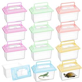5360dlmx3338 Xaajooio 12 Pcs 7 Inch 4.3 X4.3 Plastic Reptile Terrariums Carrier Cage Snake Breeding Bo