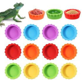 5320qxzo7778 Xinjoduz 12 Pack Crested Gecko Food Dish Small Silicone Reptile Feeding 6pack