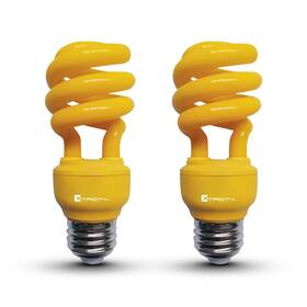 Xtricity 745560116388 Yellow Bug Light Bulbs Compact Fluorescent T2 Spiral E26 Base 13w