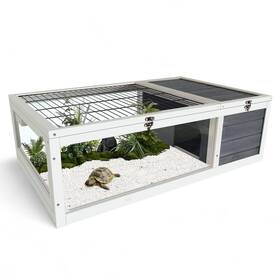 Yafylly 810148368746 Wooden Tortoise Habitat Enclosure With 2 Leak Proof Trays Large Tu