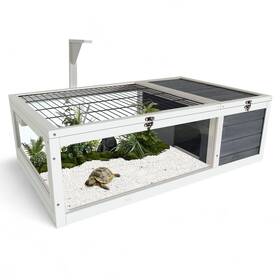 Yafylly 810148368753 Wooden Tortoise Habitat With Lamp Holder Enclosure 2 Leak Proo