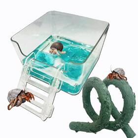 Yannies 707406123486 Hermit Crab Water Tank Pool With Climbing Ladder Toy Imitated Crysta