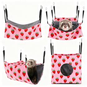 5294lzmo3779 Yuanan 4 Pack Ferret Hammock Guinea Pig Washable Rat Hammocks Small Animal H