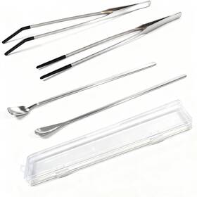 4pcsrubber Yudewater Yds-a213 Tip Feeding Tongs For Reptiles Extra Long Stainless Steel Reptile