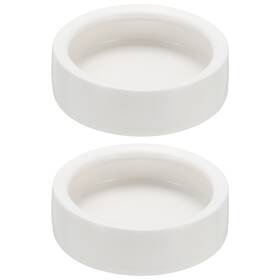 Zaplyte 676766327554 Reptile Food Bowl Worm Water Dish Ceramic Pet Small 3 Inch White 2 Pack