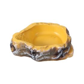 Zaplyte 676766333708 Reptile Food Bowl Feeding Dish Corner Xs 3.7 Inch Yellow