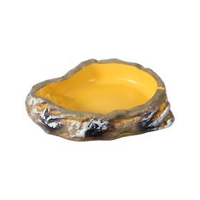 Zaplyte 676766333821 Reptile Food Bowl Feeding Dish Corner M 7.1 Inch Yellow