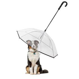 Zefoxeto 354241562539 Pet Dog Transparent Umbrella Clear Folding Adjustable Leash Keeps Dry I