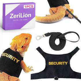 Us9a22 Zerilion Bearded Dragon Harness And Leash Kit Escape-proof Adjustable Lizard Lead For Walk