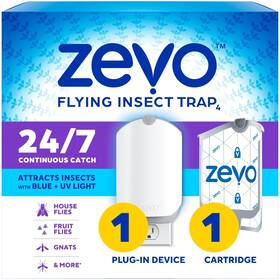 Zevo 810121290248 Flying Insect Trap And Cartridge - Plug In Fly Indoor Bug Catcher F