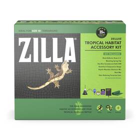 Zilla 096316002586 Tropical Habitat Accessory Kit Starter For Reptiles Easy Start Trop