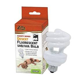 Zilla 096316280960 Canopy Series Fluorescent Uvb/uva Bulbs Desert 20 W 3.875 In White
