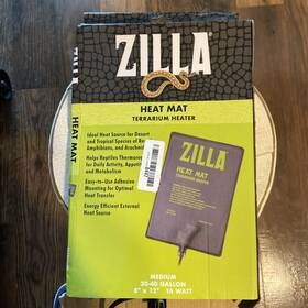 100109938 Zilla Heat Mat Medium 30-40gal 16watt 8x12in Reptile Pad Pet