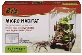 100540549 Zilla Micro Habitat Small Arboreal With Locking Latch 4 Inch X4 X8 Tree Dwelling Pets