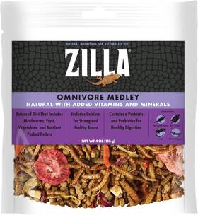 100550807 Zilla Pet Reptile Omnivore Food Medley Diet 4 Oz