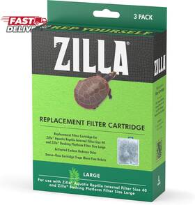 Zilla 744759366986 Reptile Pet Terrarium Water Filter Replacement Cartridge Large 3-pack