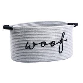 Zombati 762736295838 Woof Dog Basket - Cotton Rope Pet Storage Bin With Durable Handles Large Toy