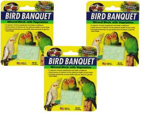 Zoo Med 097612118209 3 Pack Laboratories Bird Banquet Vegetable Mineral Block Small