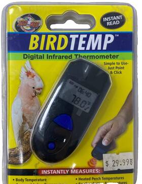 Zoo Med 097612370034 Bird Temp Digital Infrared Thermometer Cage And Aviary Temperatures