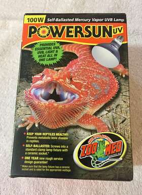 100w Zoo Med 097612450118 Genuine Powersun Mercury Vapor Uvb Lamp Fast Free Shipping