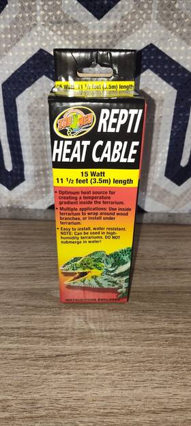 122460 Zoo Med Zoomed Repti Heat Cable 3.5m 15w Temperature Terrarium Reptile Lizard Heating