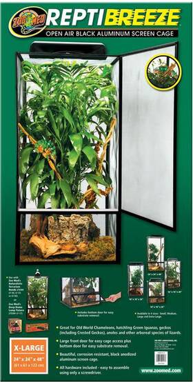 318591 Zoo Med Reptibreeze Reptile Cage X-large 24 Inch X24 X48