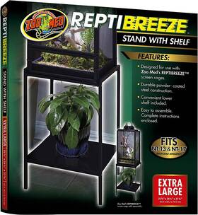 318595 Zoo Med Reptibreeze Stand With Shelf Reptile Cage Cover X-large 25.75 Inch X 24.5