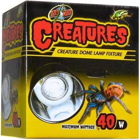 690539 Zoo Med Creatures Dome Lamp Fixture 40 Watt Wide/ 4.19 In Black