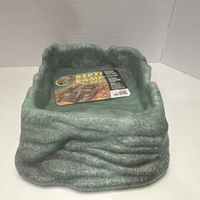 Bb-34xl Zoo Med Repti Ramp Bowl Xl Green Reptile Water Feeding Dish