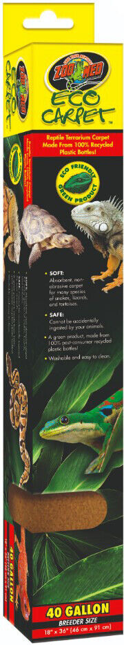 Et-40bt Zoo Med Eco Carpet Reptile Terrarium Tan -reptile 40 Gallon Breeder