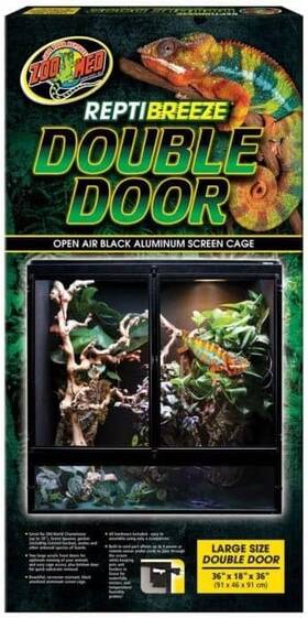 Nt-14 Zoo Med Reptibreeze Double Door Reptile Screen Cage With Acrylic Doors 36 Inch X18 X36