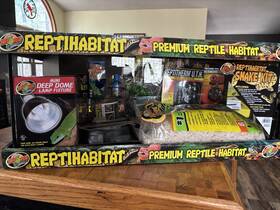 Nt-s21 Zoo Med Reptihabitat Snake Kit Premium 20 Gallon Terrarium Lamp Heater Bedding