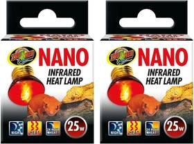 Rs-25n Zoo Med 2 Pack Nano Infrared Heat Lamp 25 Watt
