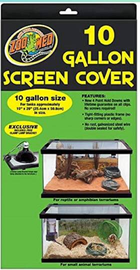 Sc-10 Zoo Med Screen Cover Black For 10 Gallon Terrariums -reptile 1 Count