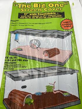Sc-55 Zoo Med Metal Terrarium Tank Epoxy Screen Cover Lid Adjustable 13 Inch X 36.25 - 49.75 New