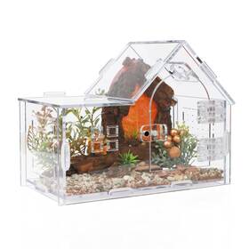 Fangxing-15cm-us-3 Zuifianle Magnetic Acrylic Jumping Spider Enclosure With Mushroom House Easy-feed Hole